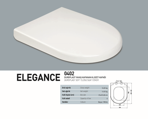Nkp Elegance Duroplast Yavaş Kapanan Klozet Kapağı