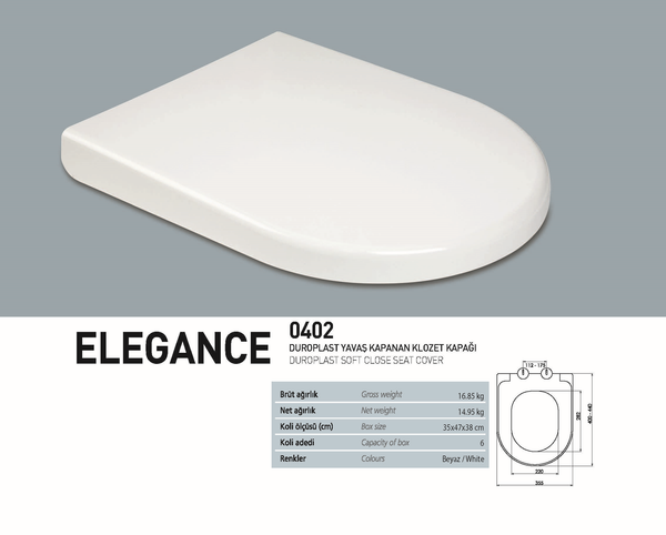 Nkp Elegance Duroplast Yavaş Kapanan Klozet Kapağı