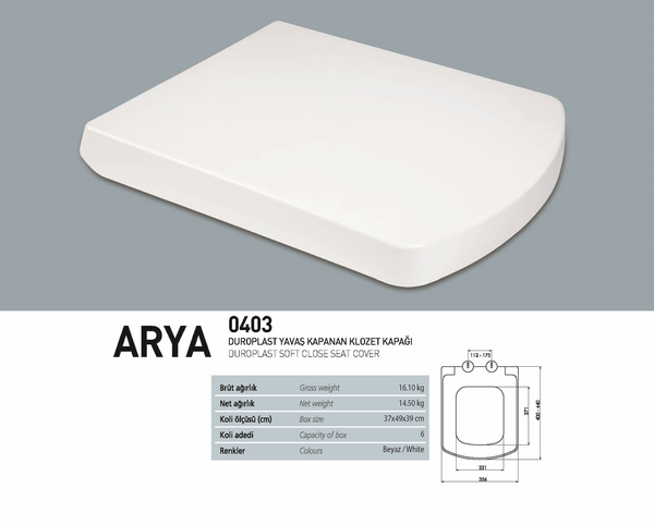 Nkp Arya Duroplast Yaşav Kapanan Klozet Kapağı