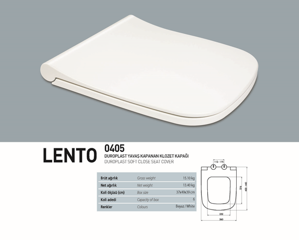 Nkp Lento Duroplast Yavaş Kapanan Klozet Kapağı