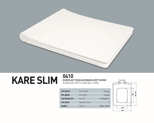 Nkp Kare Slim Droplast Yavaş Kapanan Klozet Kapakları